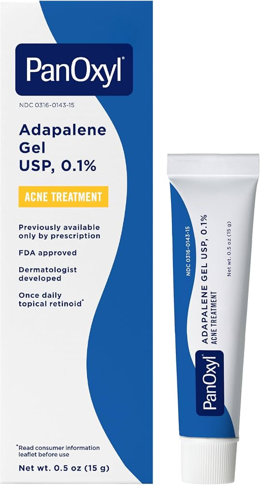 PanOxyl Adapalene 0.1% Leave-On Gel, Retinoid Gel Acne Treatment, 30-Day Supply, Acne Prone Skin,... | Amazon (US)