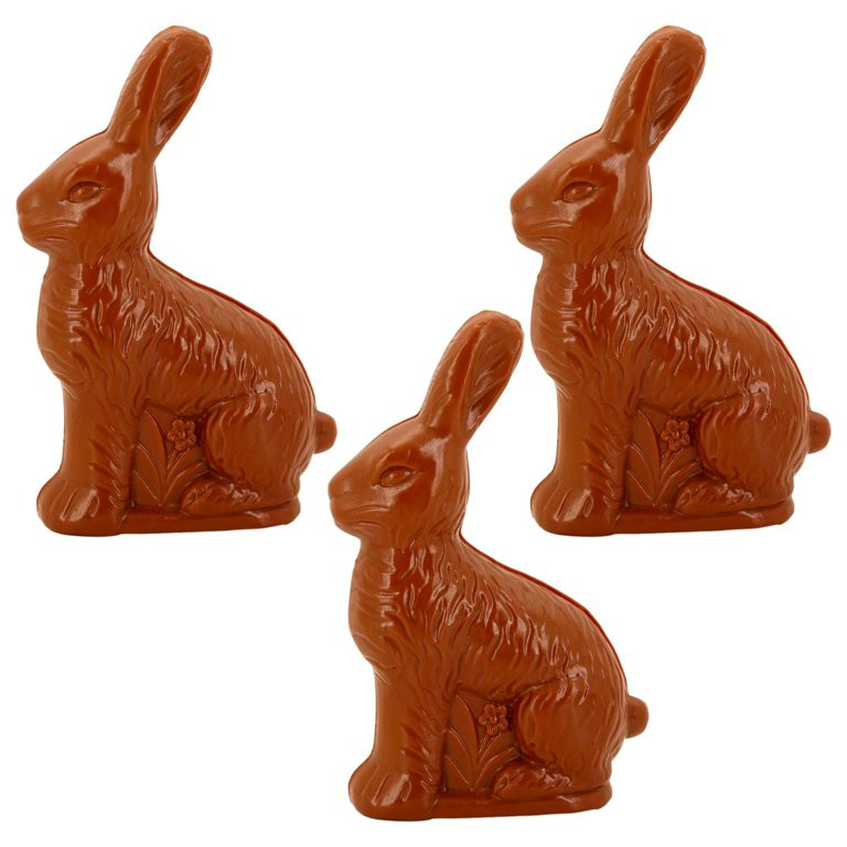 Plastic Chocolate Look Easter Bunny Fillable Treat Containers (3 pack, 6.3 in ea) Plastic Rabbit ... | Walmart (US)