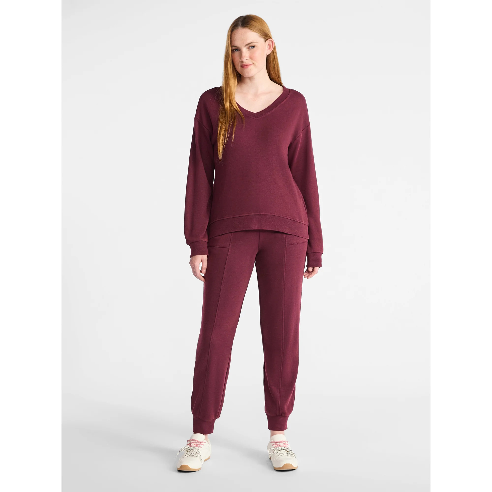 Time and Tru Women's and Women’s Plus French Terry Set, 2-Piece, Sizes XS-4X - Walmart.com | Walmart (US)