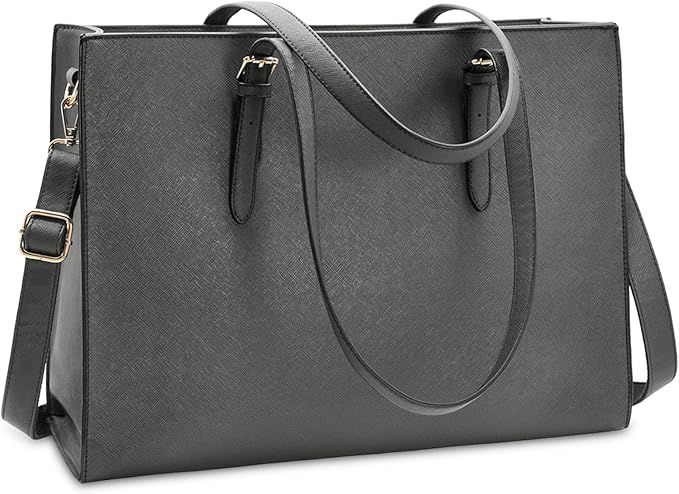 Laptop Bag for Women Waterproof Lightweight Leather 15.6 Inch Computer Tote Bag Business Office B... | Amazon (US)