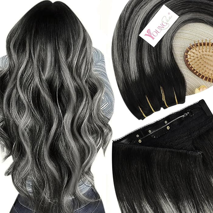 YoungSee 130G Human Hair Wire Extensions Ombre Invisible Wire Hair Extensions Real Human Hair Off... | Amazon (US)