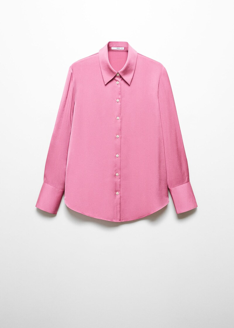 Satin finish flowy shirt -  Women | Mango USA | MANGO (US)