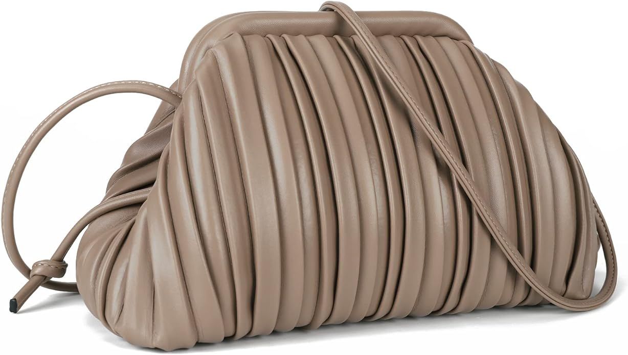 Bolso de mano de diseño plegado para mujer, bolsa fruncida de diseñador, con correa de hombro d... | Amazon (US)