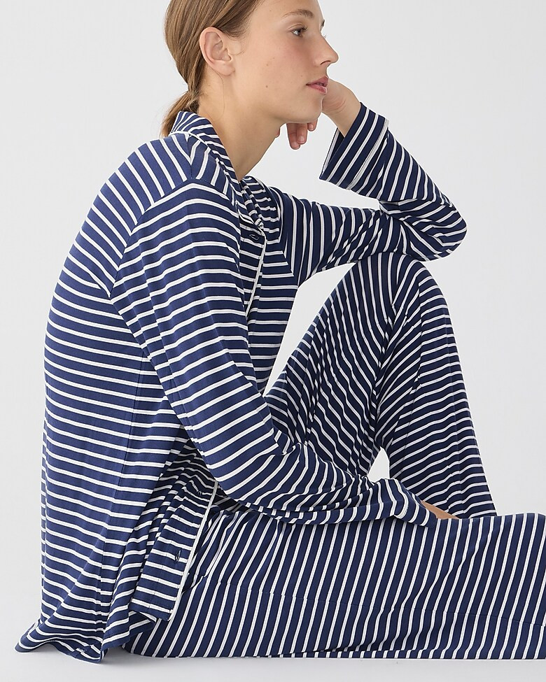 Dreamiest long-sleeve pajama pant set in stripe | J. Crew US