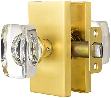 HIEMEY Passage Hall Closet Door Knobs Interior, Crystal Glass Door Knobs Satin Brass, Keyless Gla... | Amazon (US)