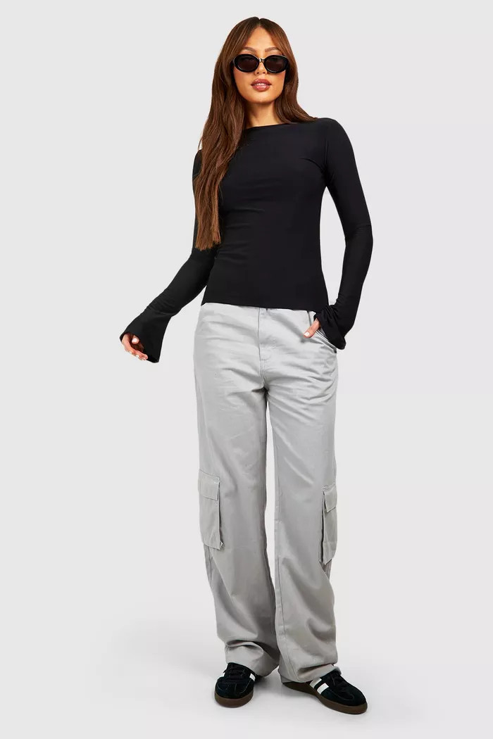 Tall Premium Soft Touch Crew Neck Longsleeve Top | boohoo (US & Canada)