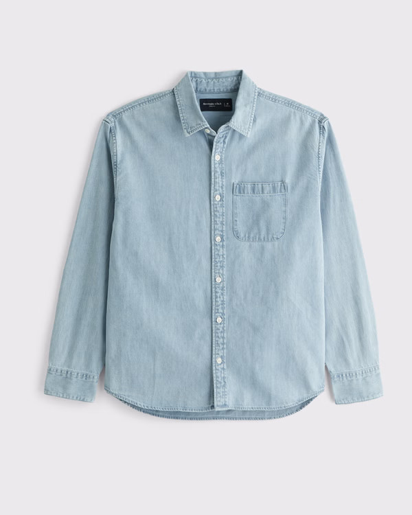 Denim Button-Up Shirt | Abercrombie & Fitch (US)