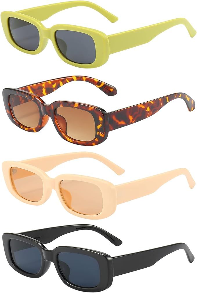 Dollger Retro Rectangle Sunglasses For Women Trendy Vintage 90s Small Sunglasses UV 400 Protectio... | Amazon (US)