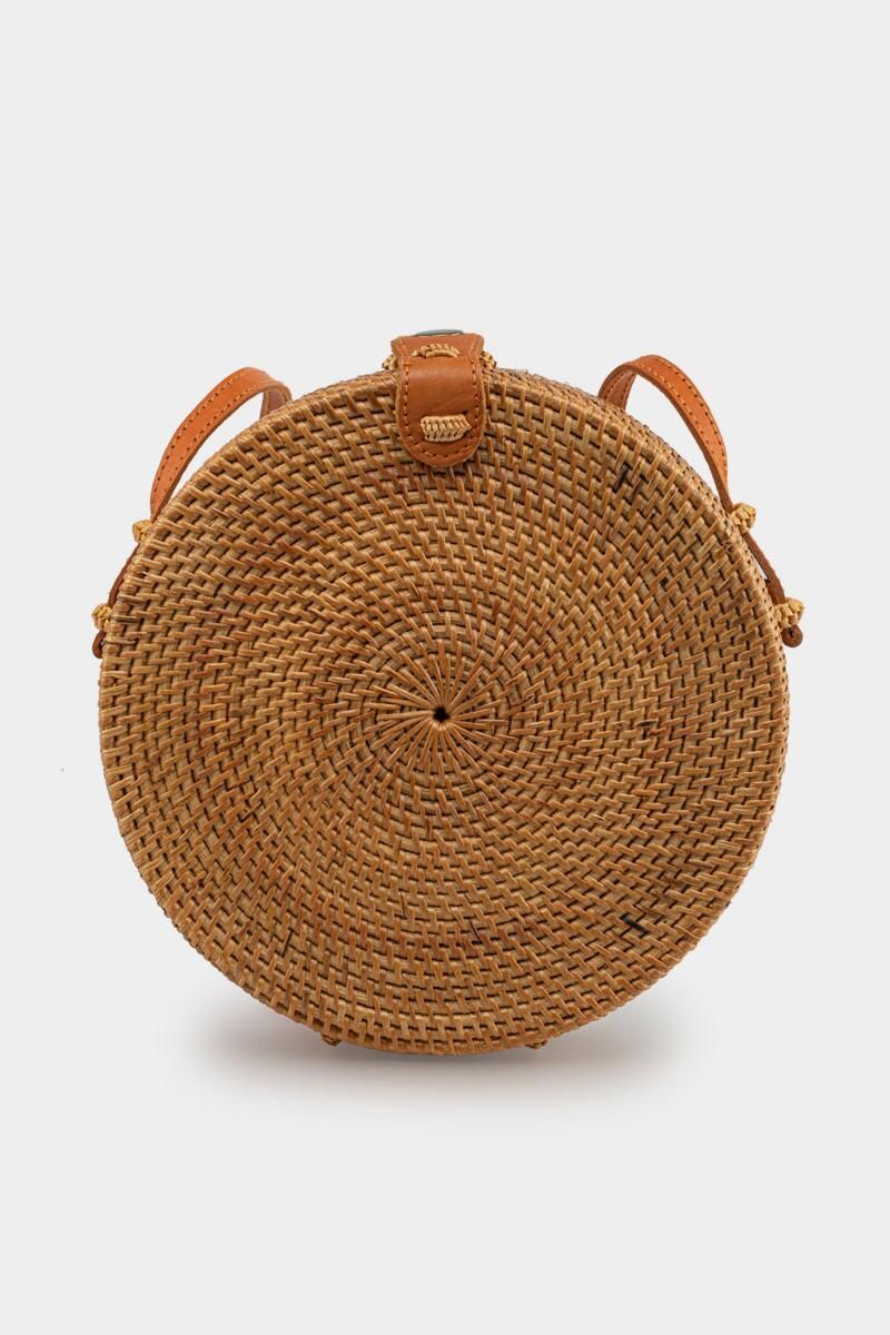 Mavis Round Rattan Crossbody | Francesca’s Collections