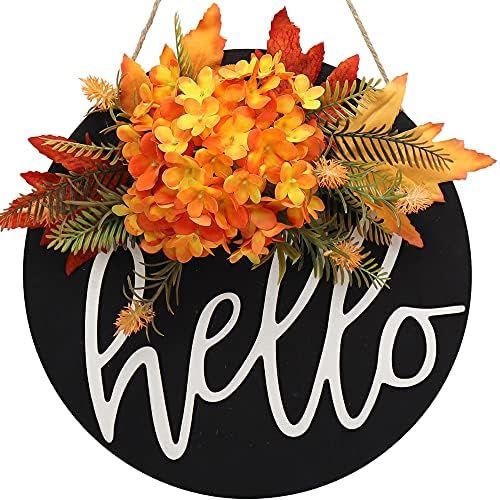 fall wreaths for front door welcome sign for front door spring summer fall wreath Farmhouse wall ... | Amazon (US)