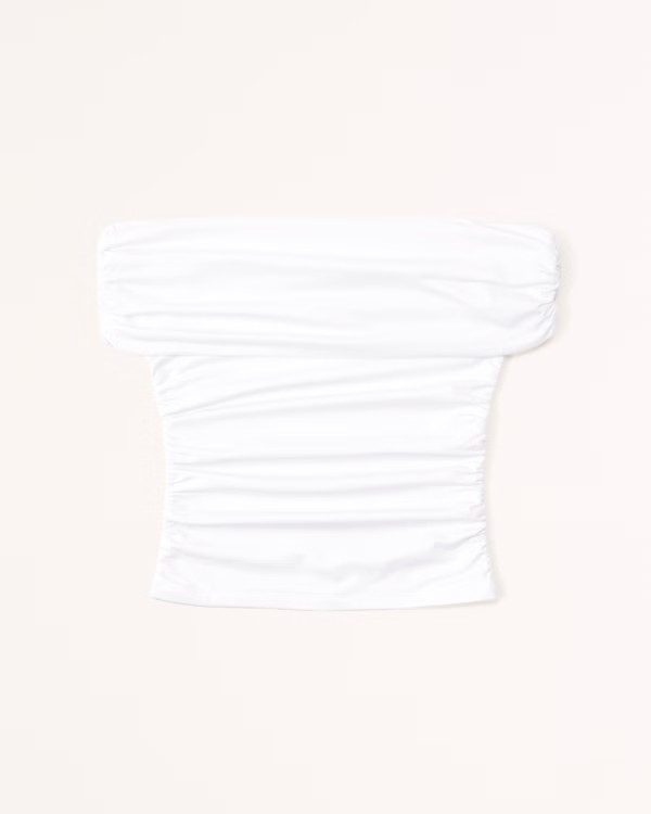 Cotton-Modal Ruched Off-The-Shoulder Top | Abercrombie & Fitch (US)