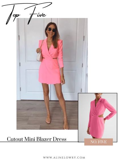 Top Five of this week! A gorgeous bright pink blazer dress Love the cut out details and the fitting of it Runs true to size Wearing a size small @express #ExpressYou #Expresspartner