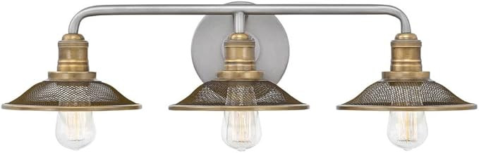 Hinkley Rigby Collection Three Light Bathroom Vanity Fixture, Antique Nickel | Amazon (US)