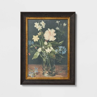 12" x 16" Floral Cotton Canvas Framed Wall Art - Threshold™ designed with Studio McGee : Vintage Botanical Decor | Target