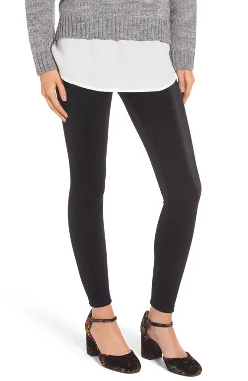 Commando Perfect Control Top Velvet Leggings in Black at Nordstrom, Size Medium | Nordstrom