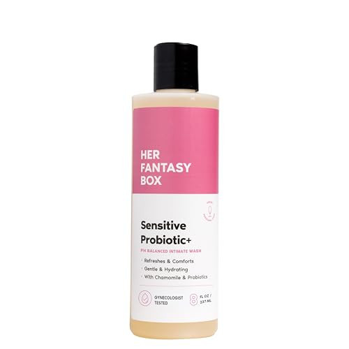 Her Fantasy Box | Sensitive Probiotic+ Gentle Cleanser – Fragrance-Free, pH Balanced Body Wash with Chamomile & Probiotic Lysates, Vegan & Cruelty Free, 8 oz | Amazon (US)