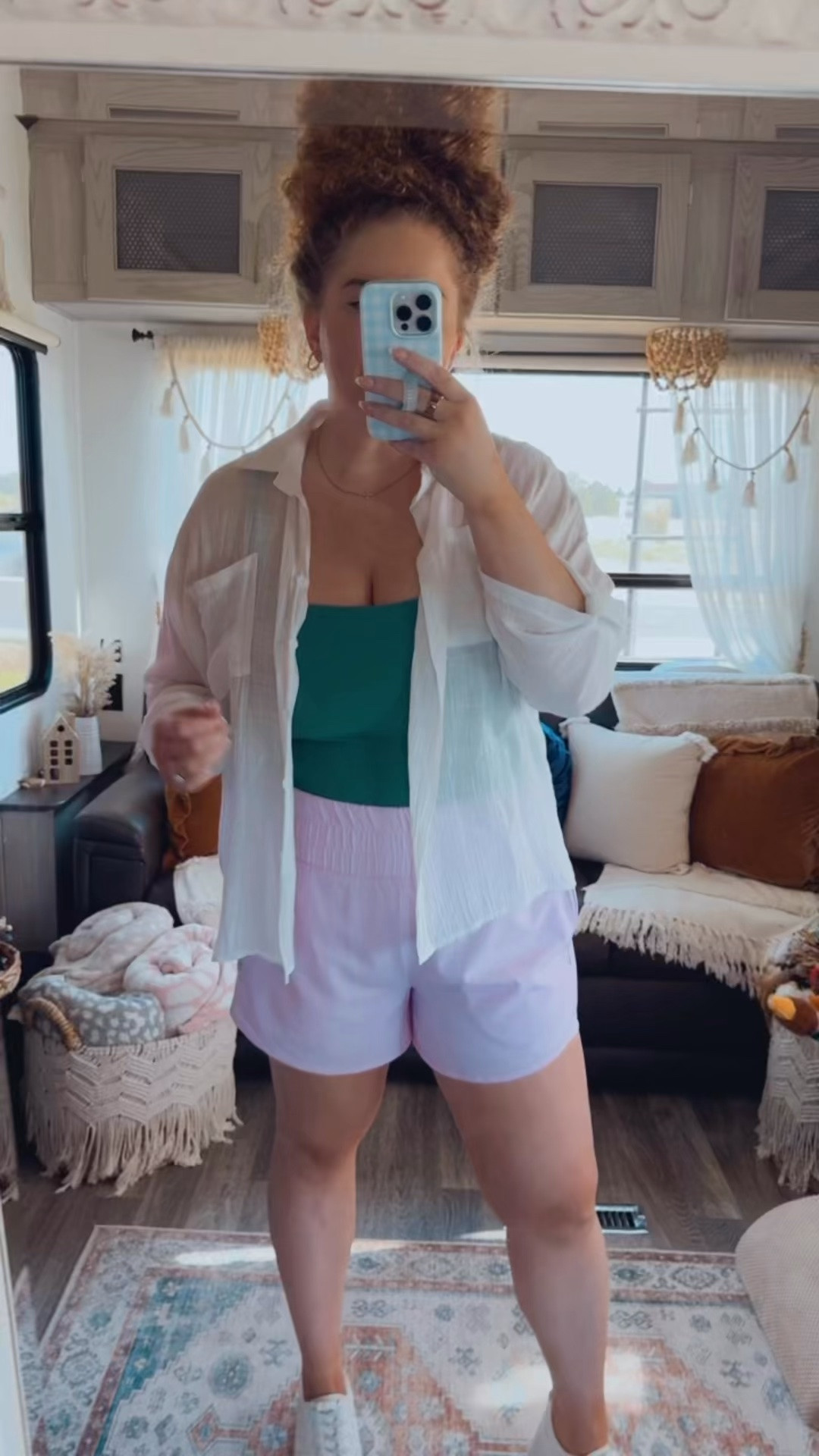The easiest summer formula: a supportive built in bra tank, lightweight layers, and a pop of color. 🩷💚 This is the kind of outfit I'll wear on repeat for errands, walks, and everything in between.☀️ Amazon Fashion | Amazon Activewear | Built-In Bra Tank | Supportive Tank Top | Adjustable Strap Tank | Green Tank Top | Busty Girl Friendly | White Button Down | Sheer Button Down | Lightweight Cover Up | Pink Athletic Shorts | High-Waisted Athletic Shorts | Athleisure Outfit | Casual Summer Outfit | Walking Outfit | Vacation Outfit | Everyday Outfit | Platform Sneakers | Comfortable Fashion | Summer Activewear | Amazon Finds | LTK Fashion | Outfit Inspiration | Dopamine Dressing 💚🩷🤍

#LTKdayinmylife #LTKootd #LTKgrwm