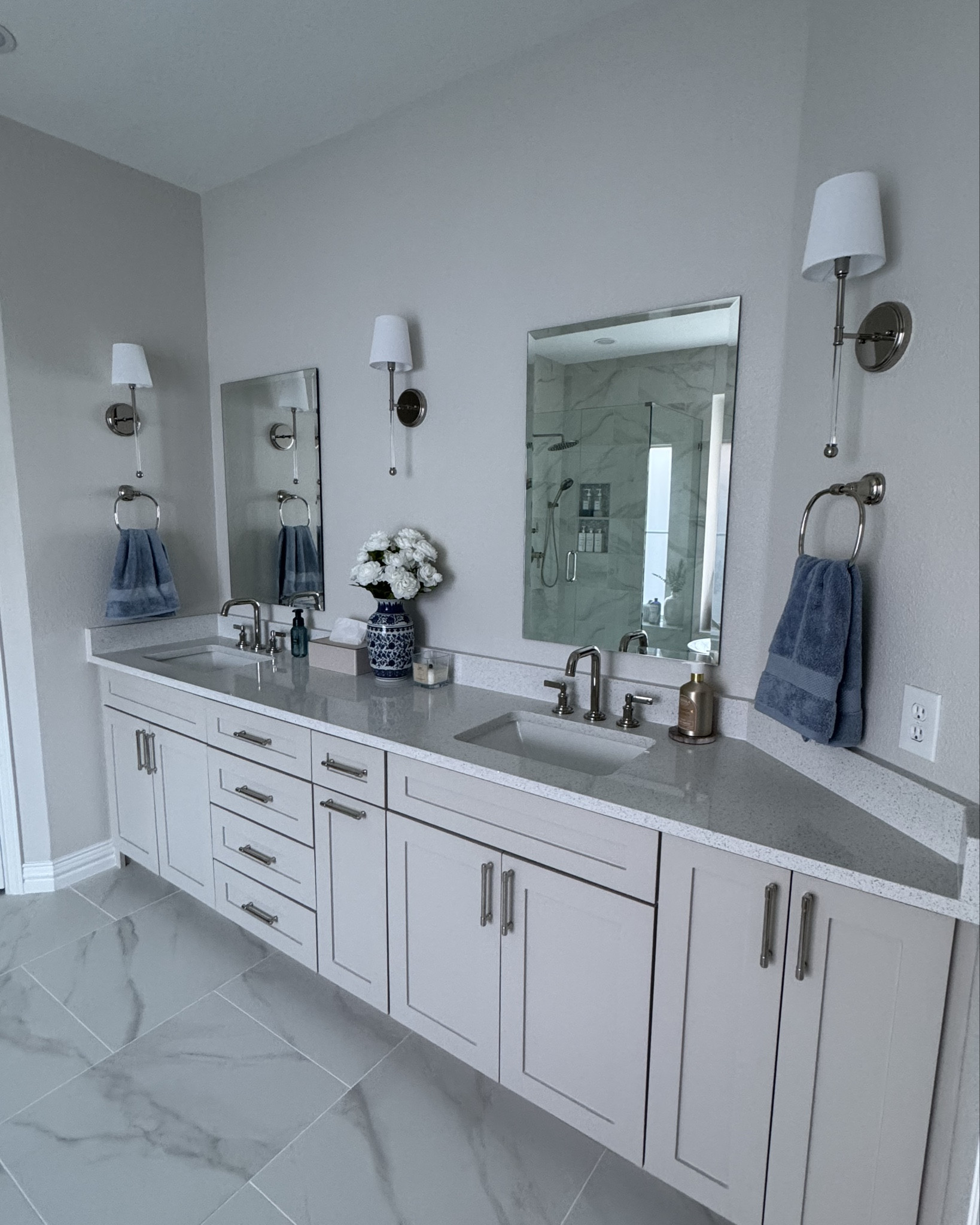 Master bathroom renovation 

All plumbing and fixtures are polished nickel

#LTKHome