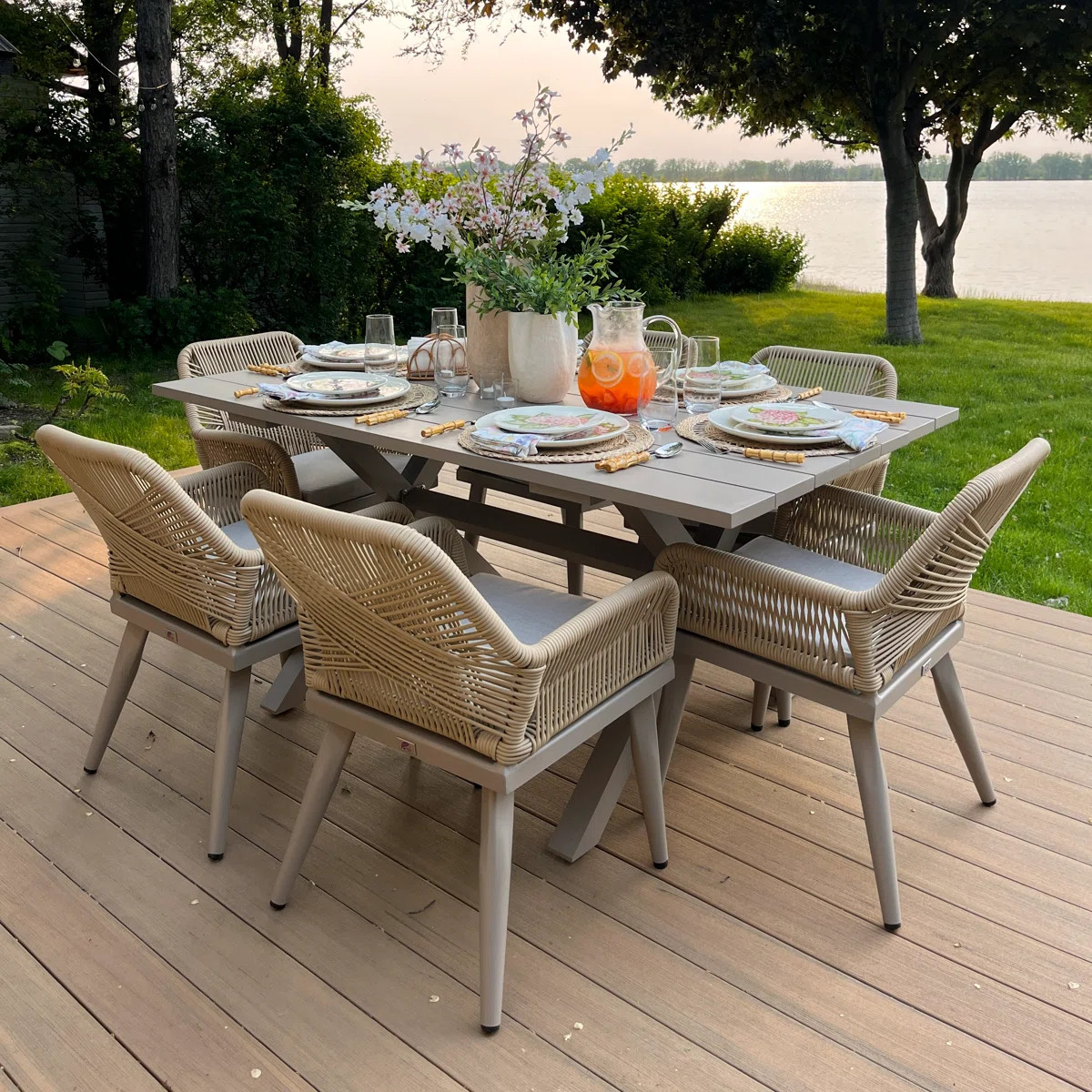 6 - Person Patio Dining Set with Rectangular Table , Cushions Included | Wayfair North America