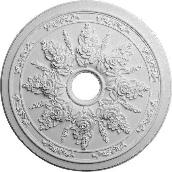 Primed Rose and Ribbon Ceiling Medallion (Part number: CM23RO) | Wayfair North America