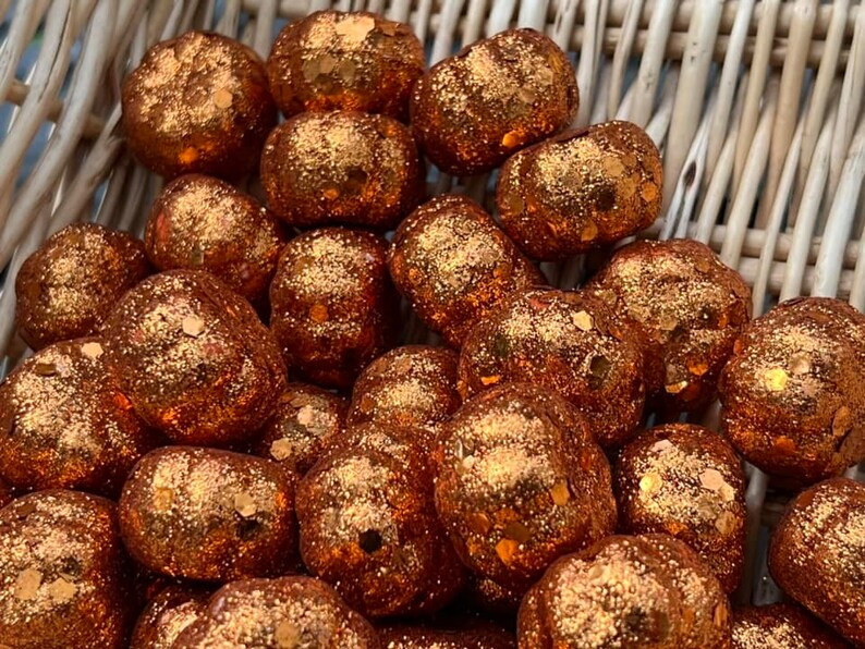 Glitter Miniature Pumpkin Fall Filler Autumn Halloween and Thanksgiving Decoration Fillers - Etsy | Etsy (US)