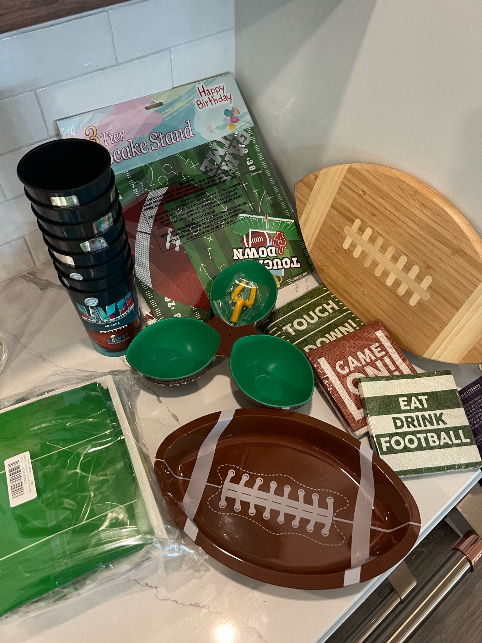 Getting super bowl party ready thanks to amazon! Rounded up all my super bowl Sunday party essentials and football items like these football napkins, football cutting board and super bowl cups! 

#LTKfamily #LTKSeasonal #LTKunder50