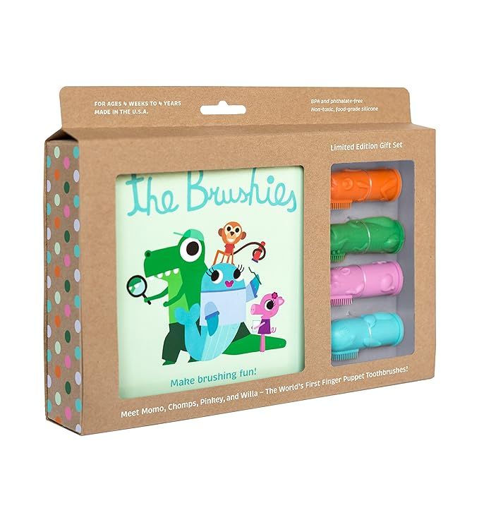 The Brushies Baby & Toddler Toothbrush & Storybook, Gift Set of 4 Brushes | Amazon (US)