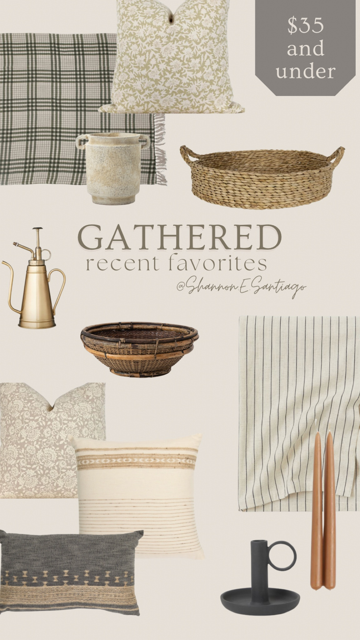 Gathered finds, budget decor, under 50, rustic modern, vintage modern style, block print pillows, Amazon finds, Etsy finds, 

#LTKunder100 #LTKunder50 #LTKhome
