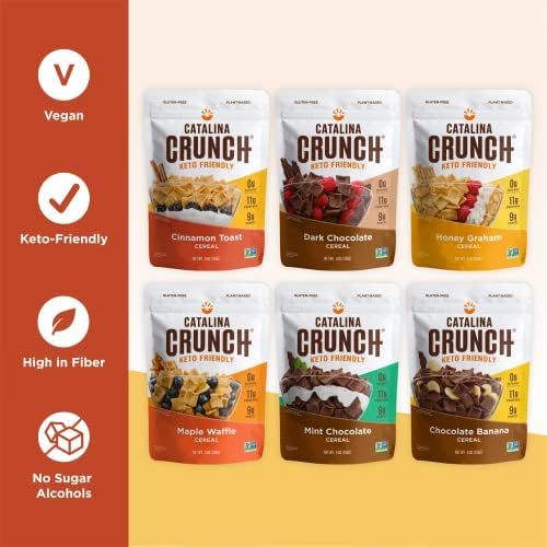 Catalina Crunch Keto Protein Cereal Variety Pack (6 Flavors), 9oz bags | Low Carb, Zero Sugar, Gl... | Amazon (US)