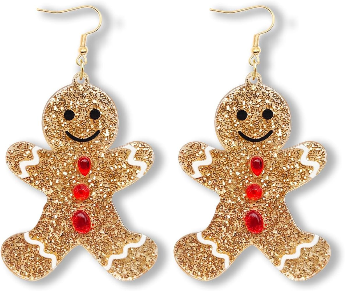 Gingerbread Earrings for Women Christmas Earrings Dangle Holiday Earrings Christmas Jewelry | Amazon (US)