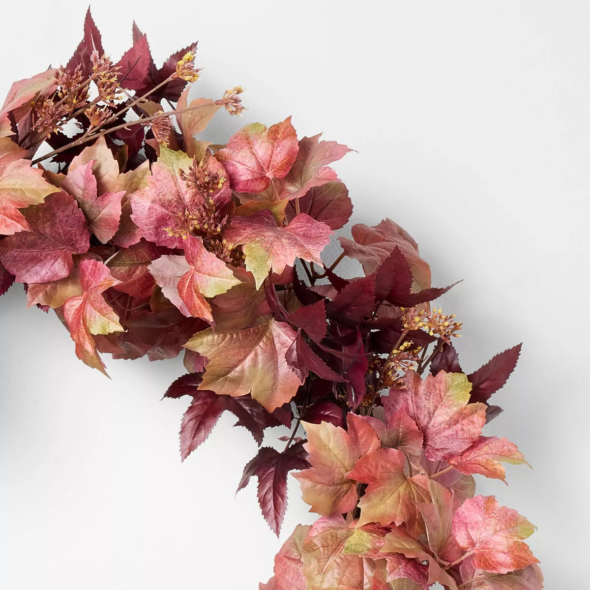 30" XL Mixed Leaf Artificial Wreath Red - Threshold™ designed with Studio McGee | Target