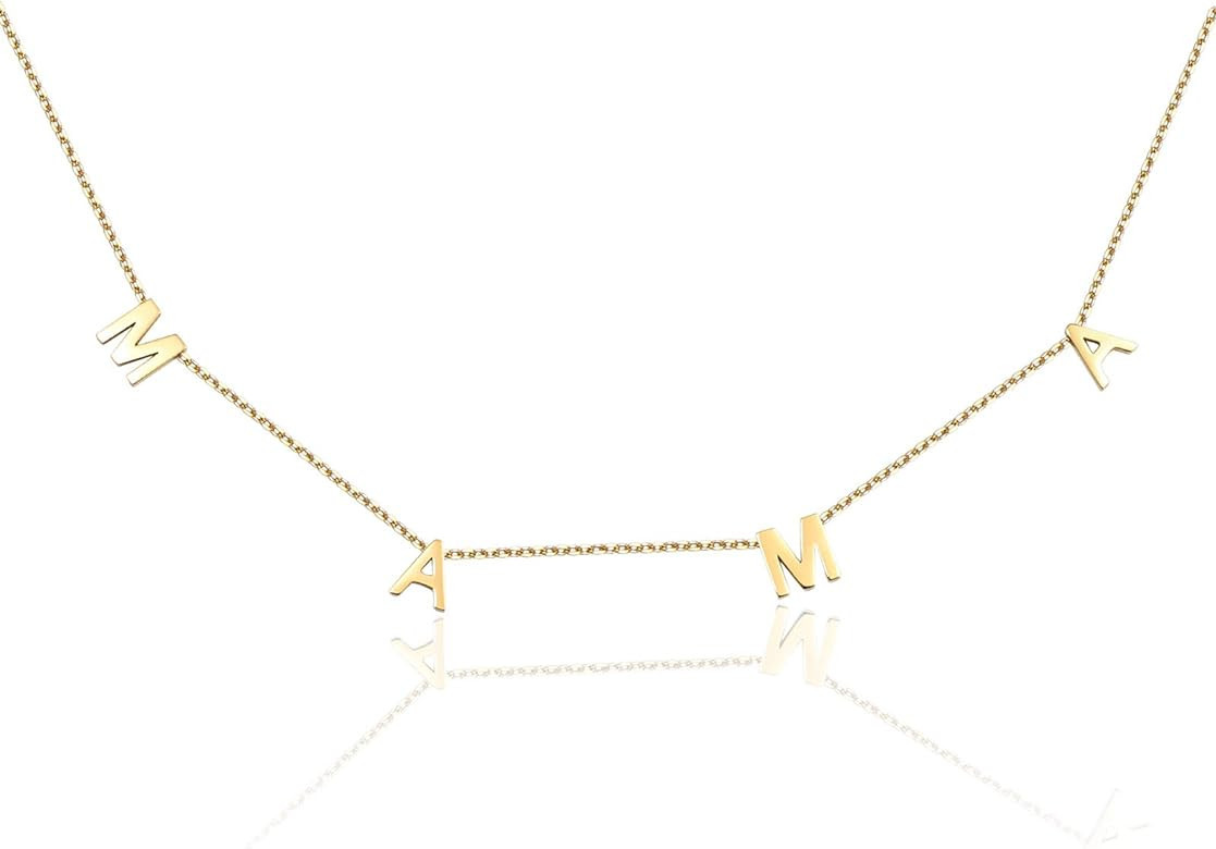 Christmas Gifts for Mom - Mama Necklace for Mothers Day Gifts 18K Gold Plated Mom Necklace Women ... | Amazon (US)