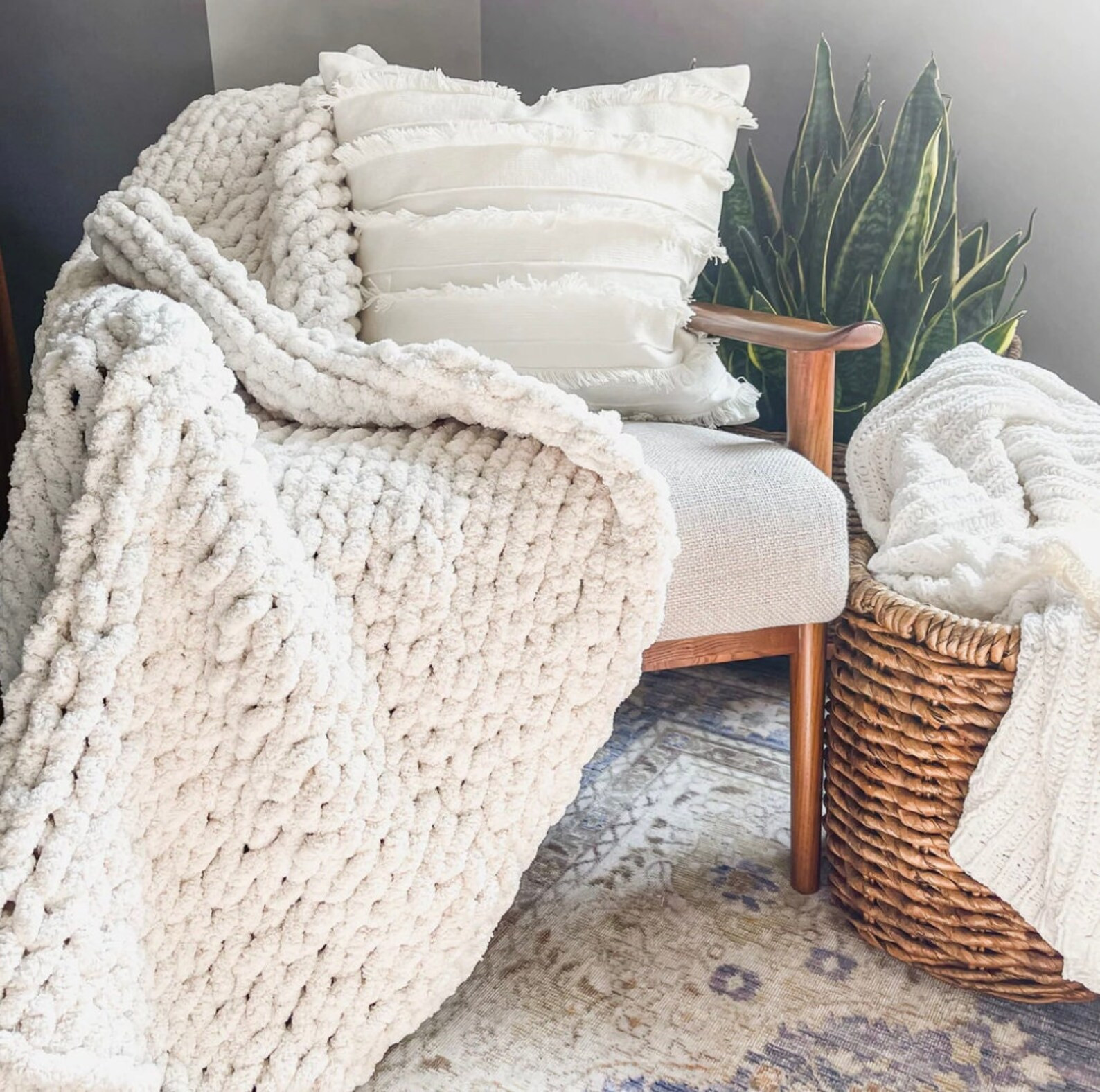 HANDMADE Chunky Knit Blanket | Etsy | Etsy (US)