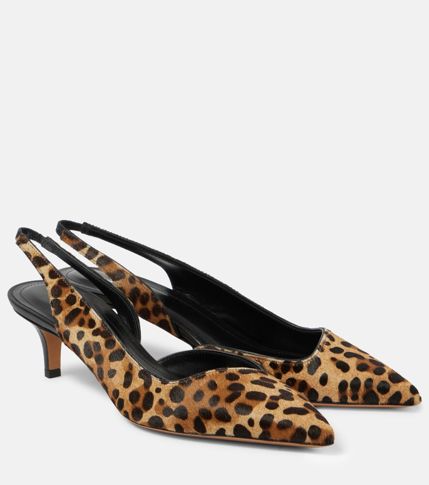 Isabel Marant Piery leopard-print calf hair slingback pumps | Mytheresa (UK)