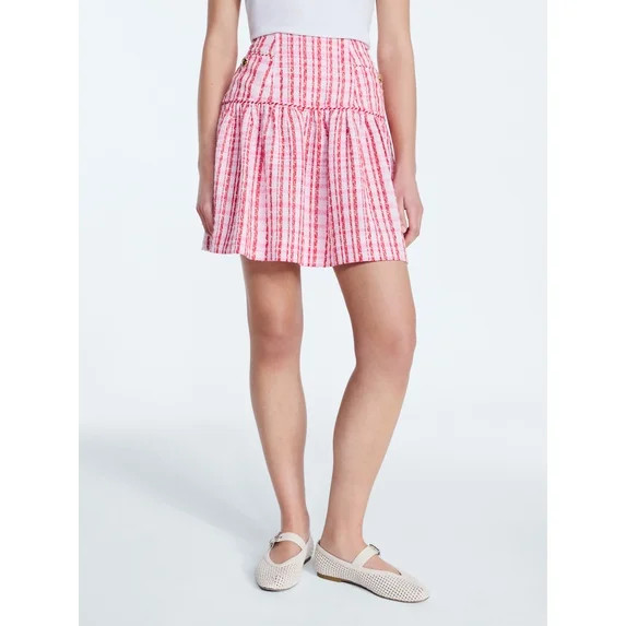 Free Assembly Women's and Women's Plus Drop Waist Tweed Mini Skirt, Sizes 0-22 | Walmart (US)