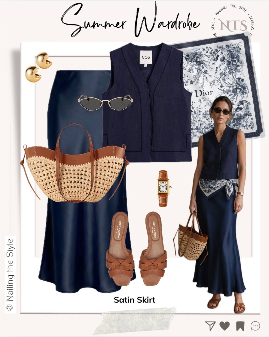 Navy is the ultimate understated luxury shade for summer. By pairing a sleek navy satin skirt with a structured tailored waistcoat, this look bridges the gap between sophisticated and relaxed

#LTKsummer #LTKstyletip