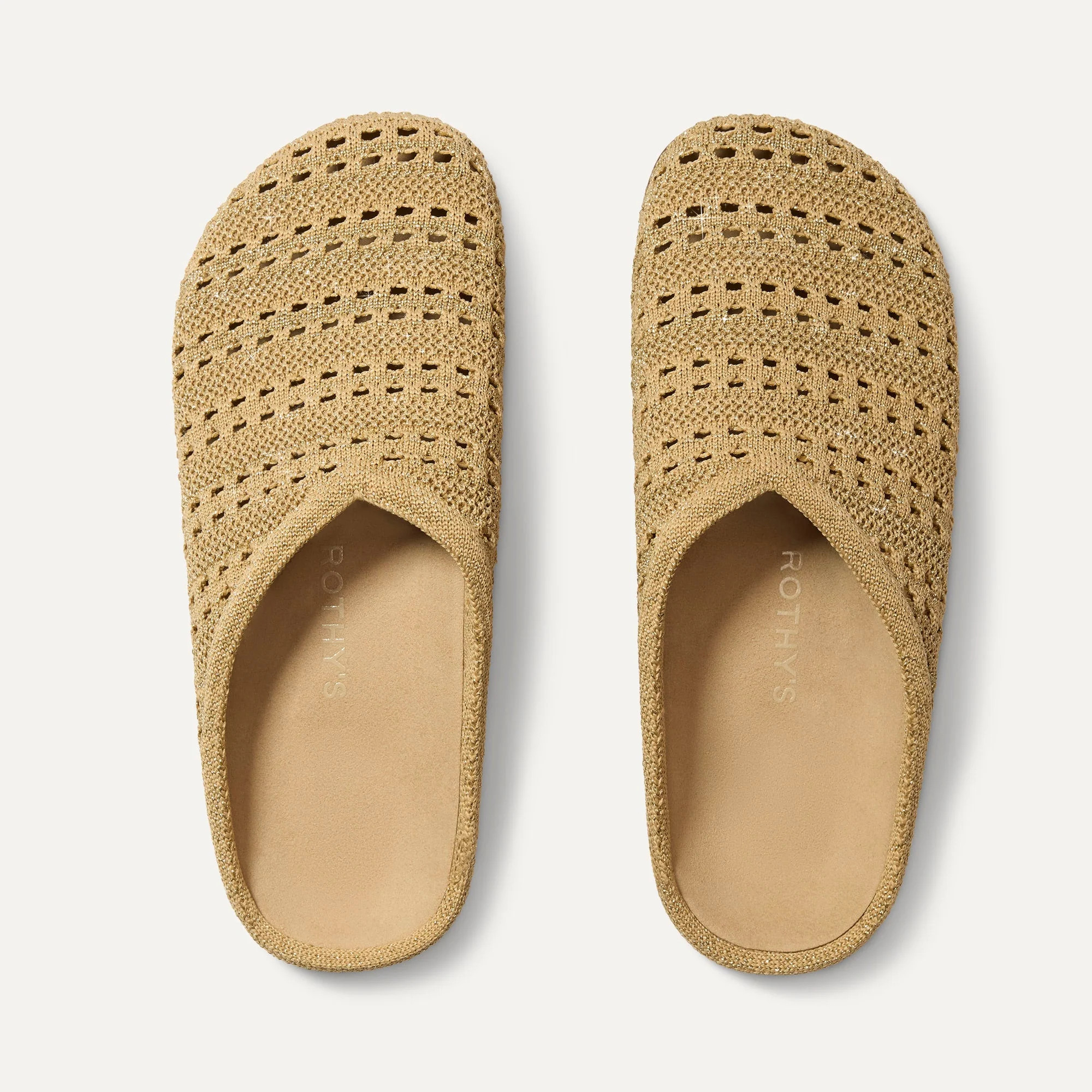 The Casual Clog in Metallic Golden Crochet | Rothy's | Rothy's