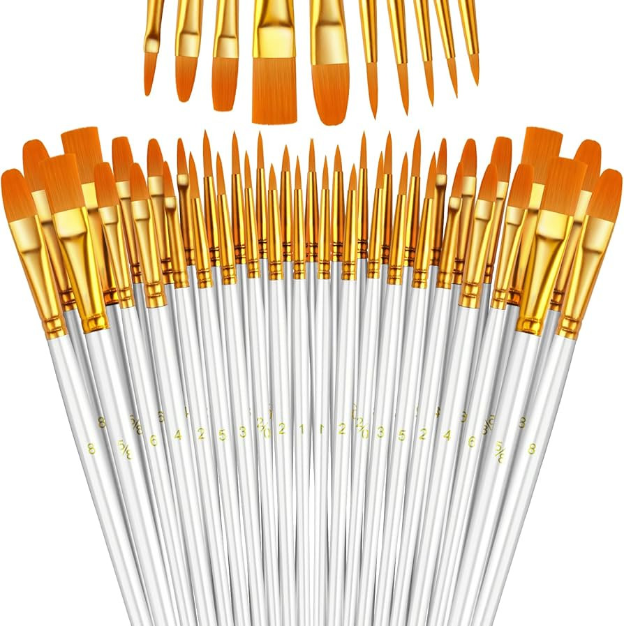 Paint Brushes Set, 16 Pack 160 Pcs Round-Pointed Tip Paintbrushes Nylon Hair Artist Acrylic Paint... | Amazon (US)