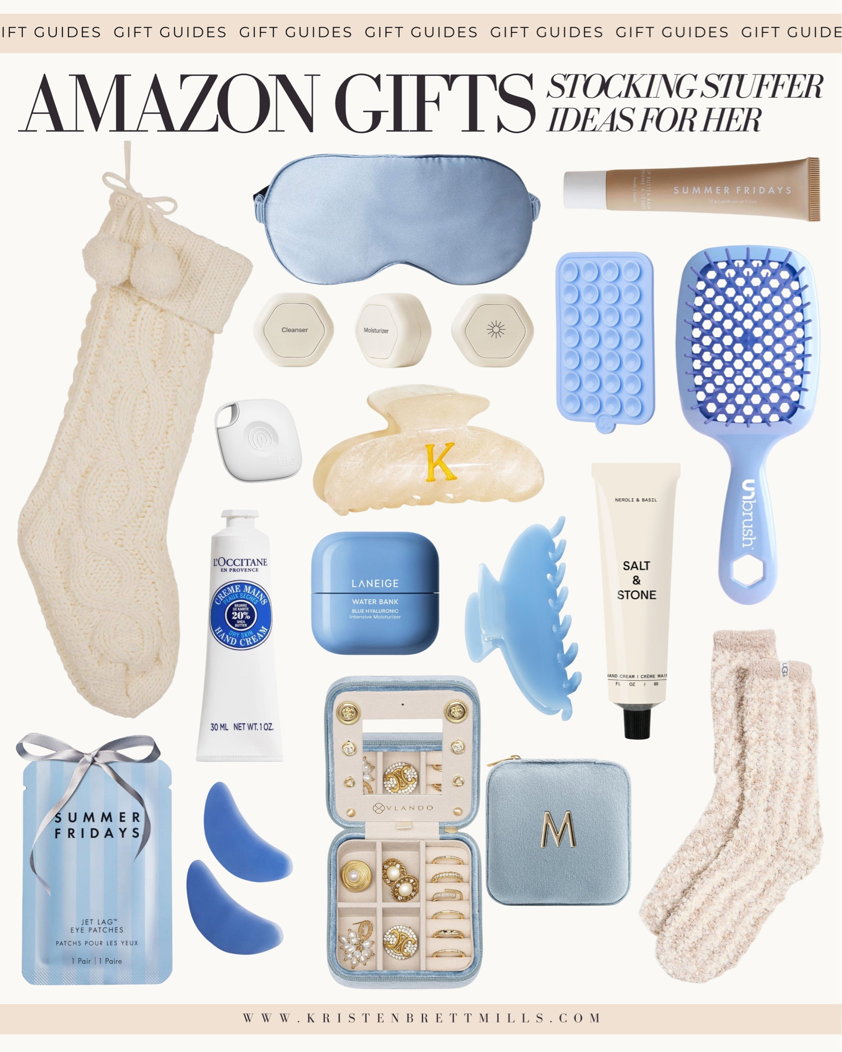 Amazon stocking stuffers for women

Silk scrunchies
Lip balm set
Mini hand cream
Gold hoop earrings
Cozy fuzzy socks
Travel perfume spray
Hair claw clips
Mini candle
Under eye patches

#LTKHoliday #LTKSaleAlert #LTKGiftGuide