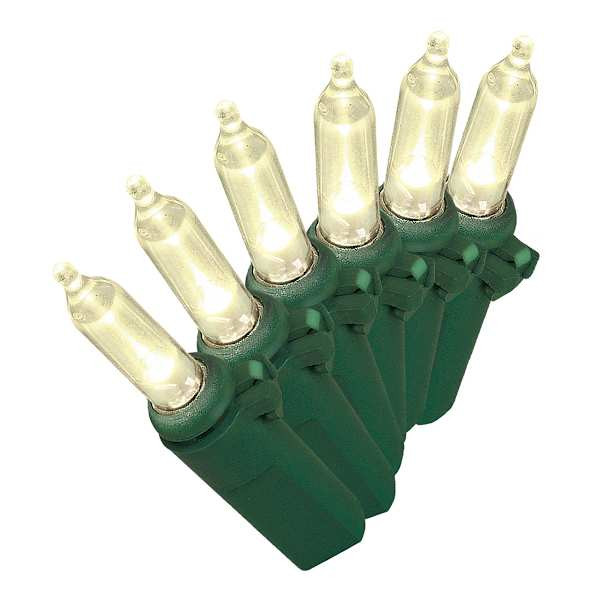 100-Count Warm White LED Twinkle String Lights with Green Wire | At Home