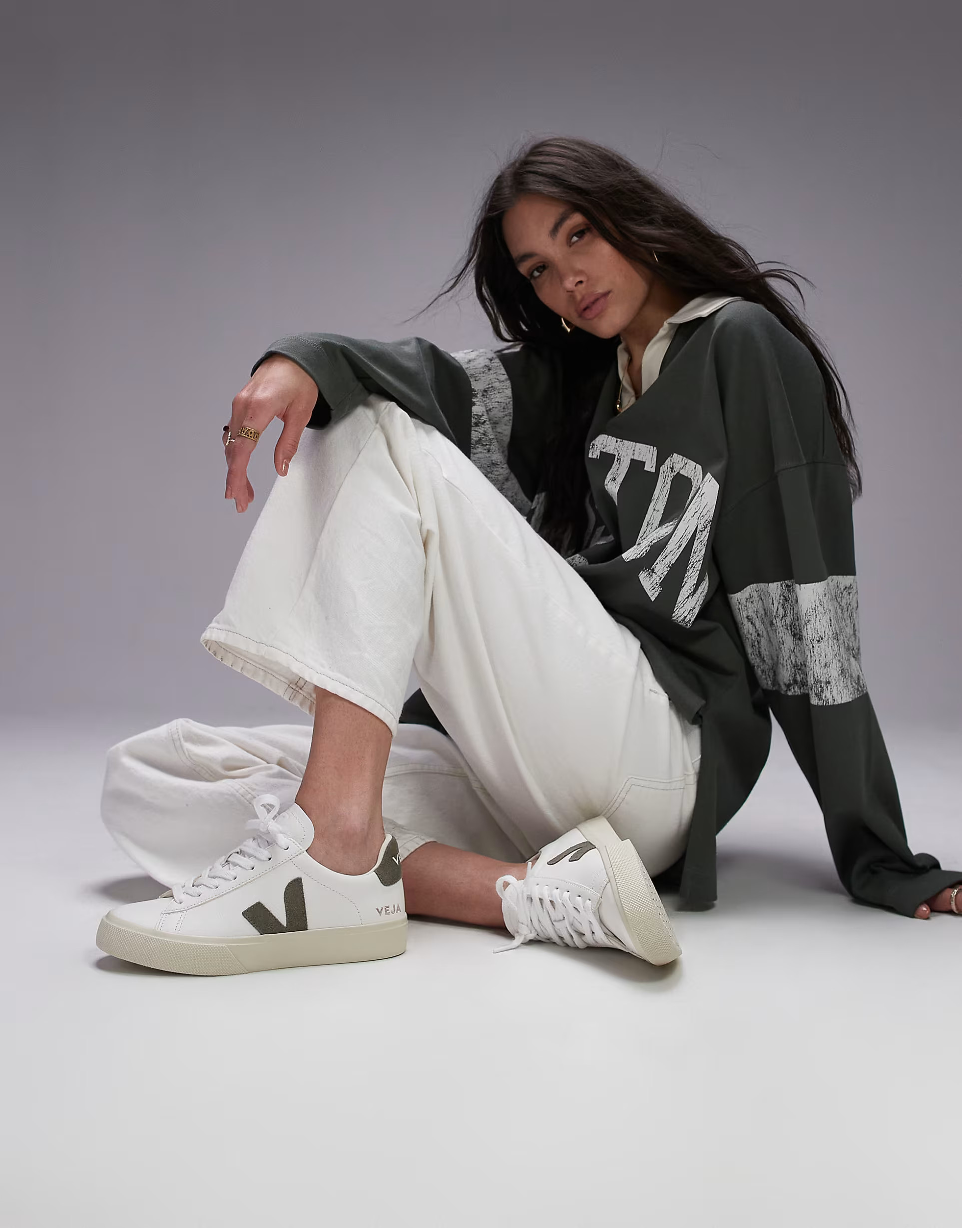 VEJA Campo trainer in white/khaki | ASOS (Global)