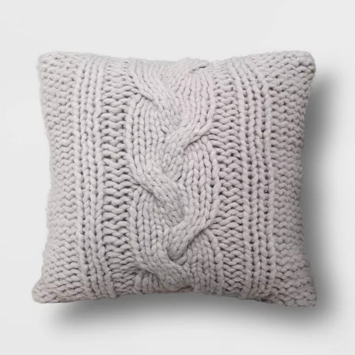 24"x24" Holiday Oversized Chunky Cable Knit Square Throw Pillow - Threshold™ | Target
