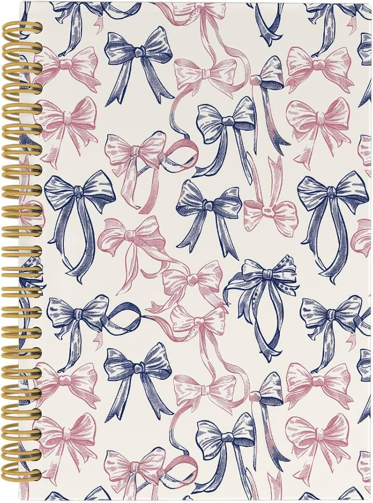 Bow Notebook, Coquette Notebook, Preppy Journal Notebook, Trendy Funky Pink Blue Bow 5.5"x8.3" 16... | Amazon (US)