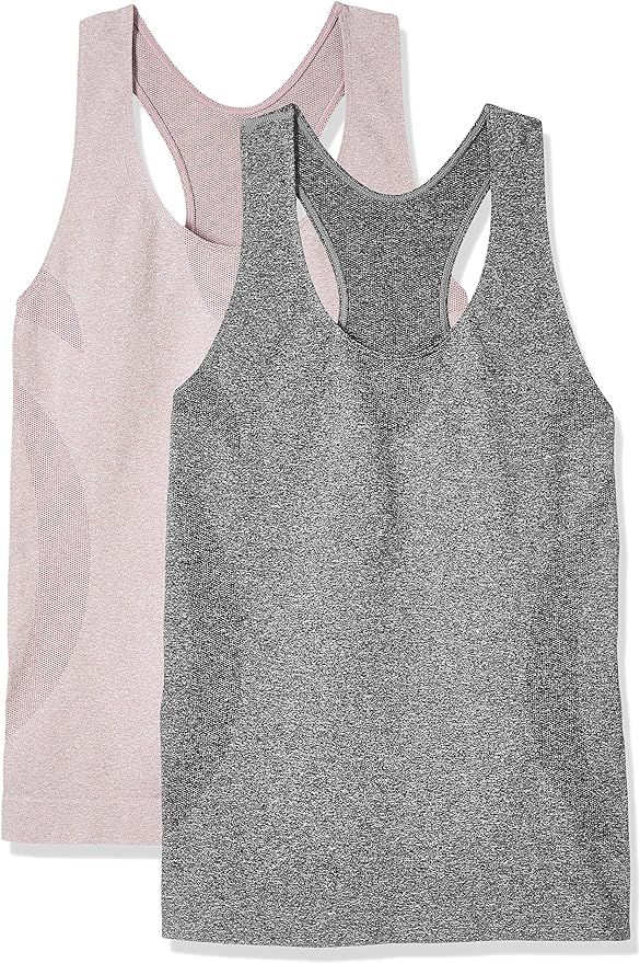 SHAPEWELL Yoga Tank Top for Women - Racerback Athletic Tanks, Running Gym Yoga Shirts (Pack of 2) | Amazon (US)
