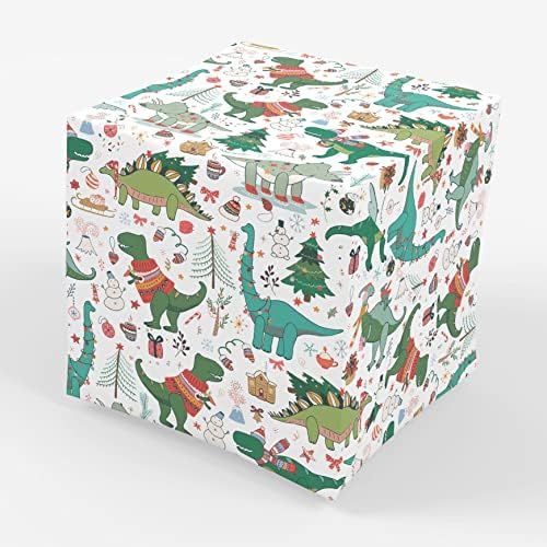 Stesha Party Dinosaur Gift Wrap Holiday Wrapping Paper for Kids - 30 x 20 Inch (3 Sheets) | Amazon (US)