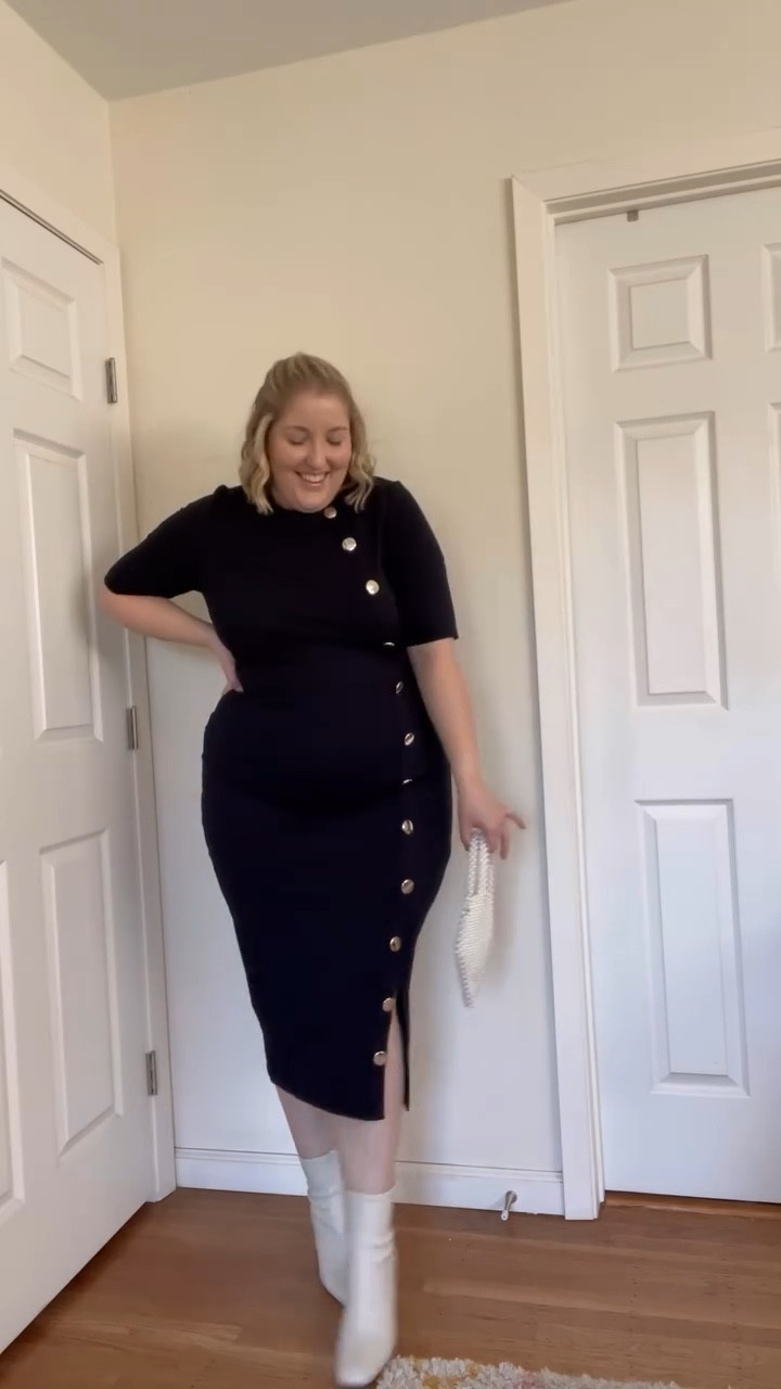 Resharing a fave Valentines look from last year! Doubles as a work to date night outfit  Wearing size 16 in this dress and it fits like a glove 🖤 The little pearl purse is sold out but I’ve linked a few others ! 

#LTKSeasonal #LTKPlusSize #LTKStyleTip