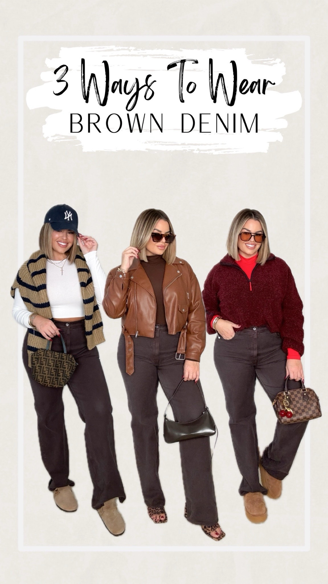 Jeans 31 long 
White top M 
Brown & Red mock necks L 
Maroon sweater M 
Brown leather jacket linked 2 similar mine is old. 
Use code shayna10 on necklaces to save $ 
#abercrombie #waystowear #amazon #fallfashion #midsize 

Follow my shop @shaynaslife on the @shop.LTK app to shop this post and get my exclusive app-only content!

#liketkit #

#LTKFindsUnder100 #LTKStyleTip