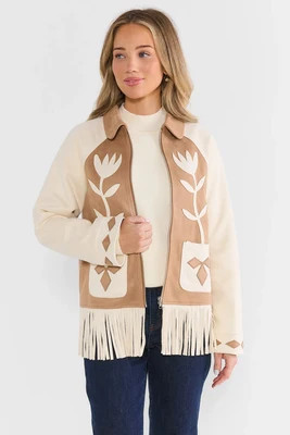 Faux Suede Fringe Jacket | Avara