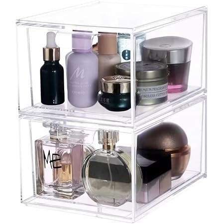 STORi Audrey Stackable Clear Plastic Organizer Drawers | 2 Piece Set | 4.5-Inches Tall | Organize... | Amazon (US)