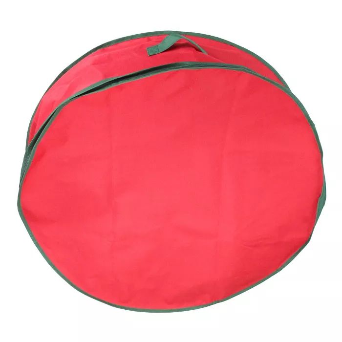 Northlight 24” Red and Green Christmas Wreath Storage Bag | Target